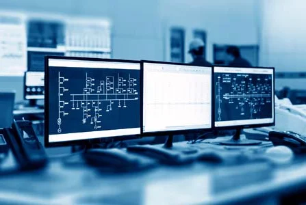 Control room for an automated powder processing plant