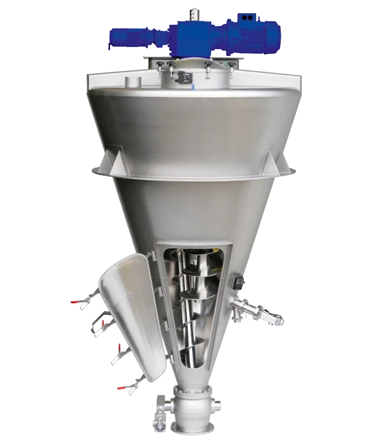 Nauta mixer for blending thickening agents