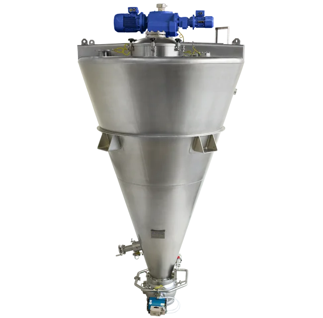 Nauta mixer for rare earth elements