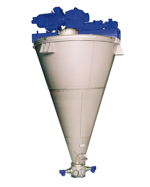 Cement additive mixing with Nauta conical screw mixer by Hosokawa Micron