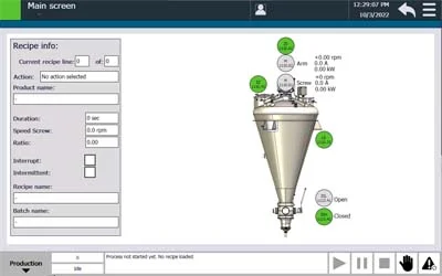 Recipe management via an HMI operator interface