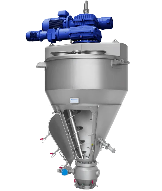 Hosokawa Micron Vitomix ribbon screw mixer for milk powder blends